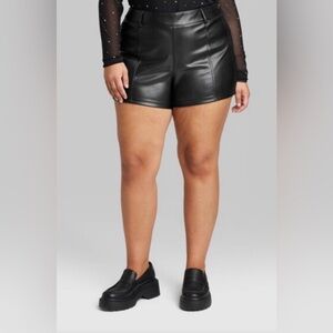 NWT Wild fable Black Leather Women's Shorts